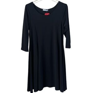 NWT Magna Fit and Flare Black Dress Size 14/16 Knit Fabric